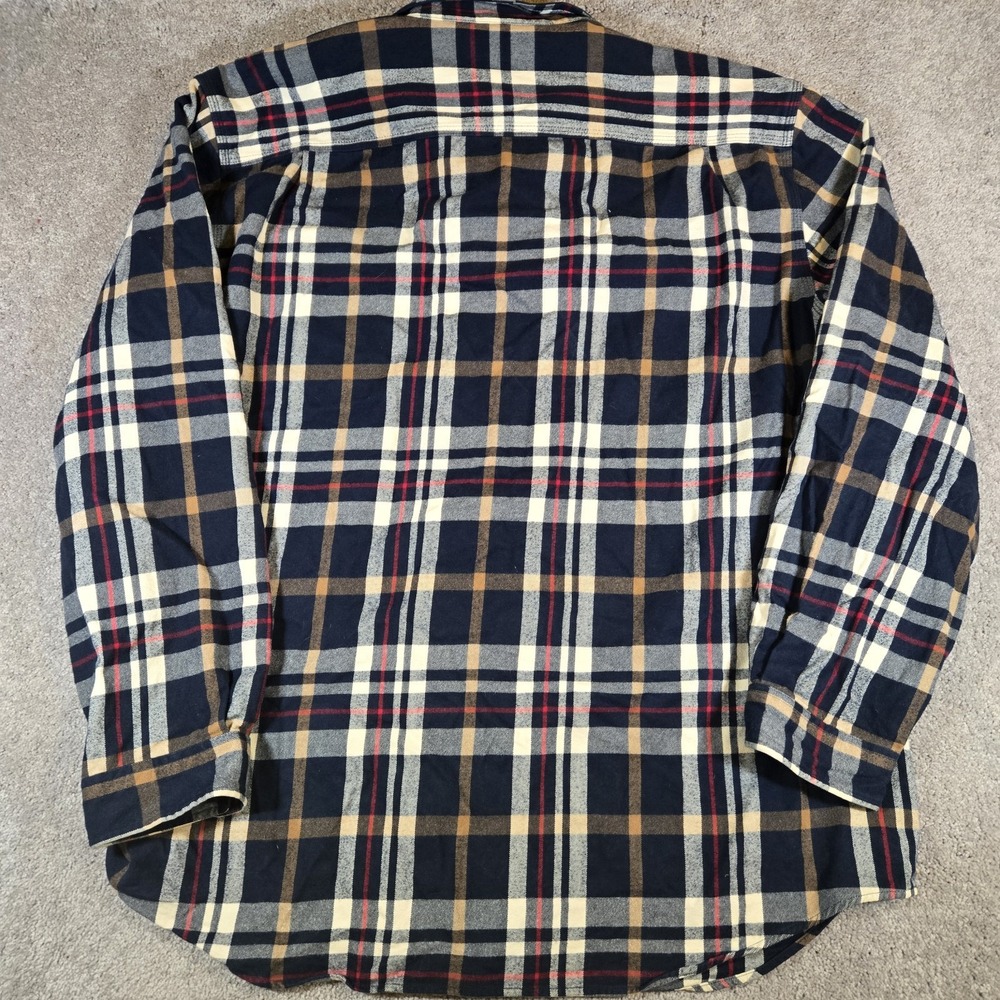 Carhartt Heavyweight Flannel Button Up Plaid Shirt Original Fit Size 3XL Navy - Picture 7 of 7